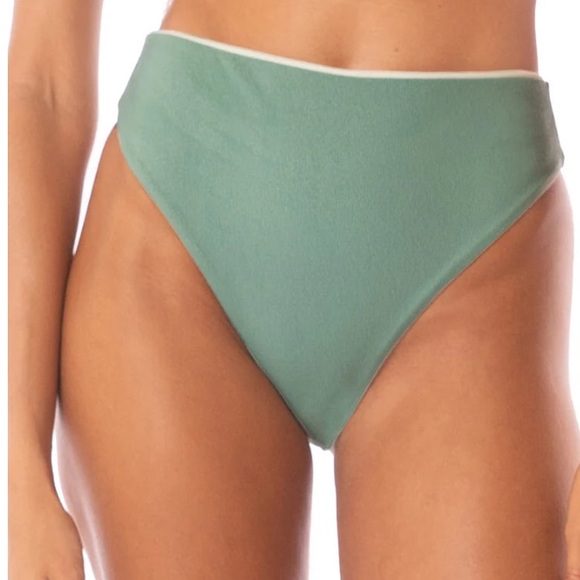 Maaji Sully Shamrock Green High Rise Bikini Bottoms - Picture 1 of 3